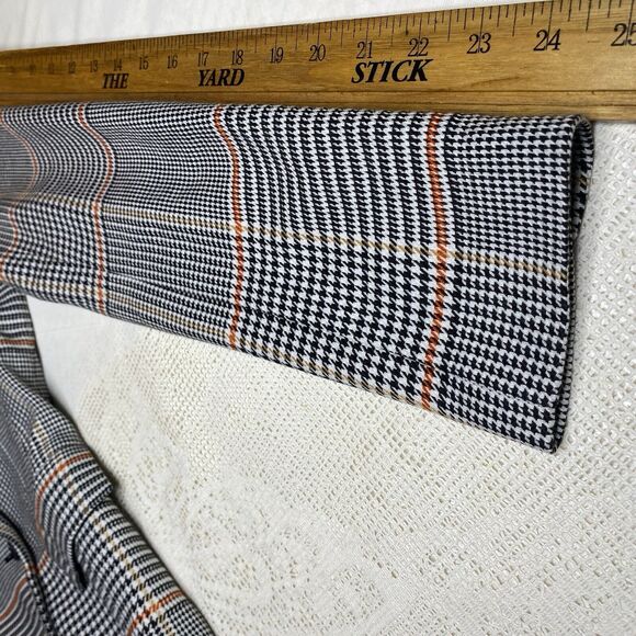 HALOGEN x ATLANTIC-PACIFIC Blazer Glen Plaid Double Breasted Womens S Black - Picture 7 of 8